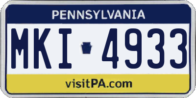 PA license plate MKI4933