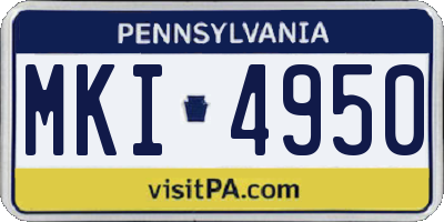 PA license plate MKI4950
