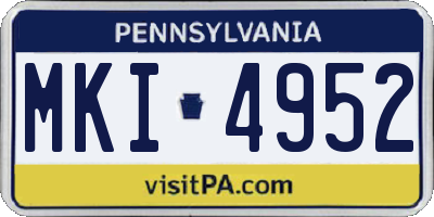 PA license plate MKI4952