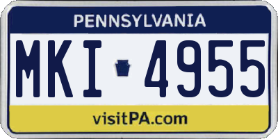 PA license plate MKI4955