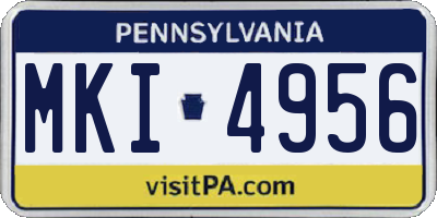 PA license plate MKI4956