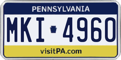 PA license plate MKI4960