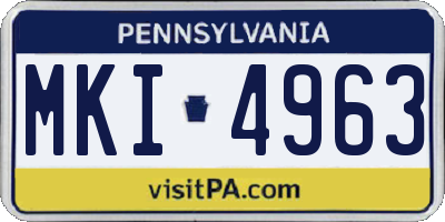 PA license plate MKI4963