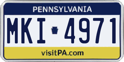 PA license plate MKI4971