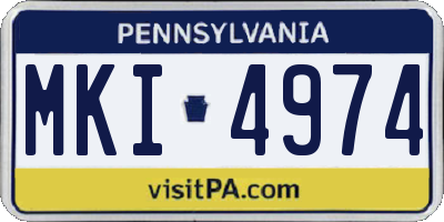 PA license plate MKI4974