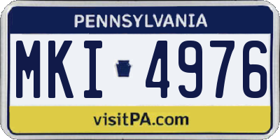 PA license plate MKI4976