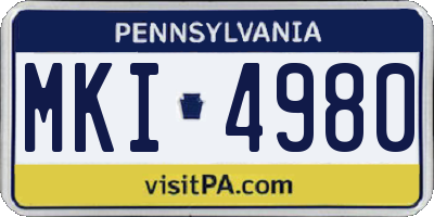 PA license plate MKI4980