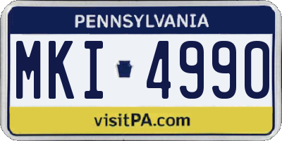 PA license plate MKI4990