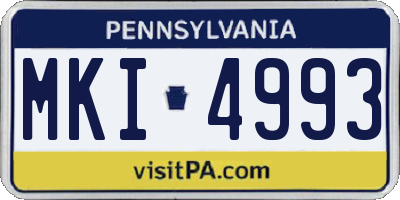 PA license plate MKI4993