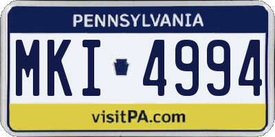 PA license plate MKI4994