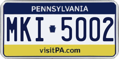 PA license plate MKI5002