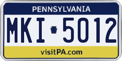 PA license plate MKI5012