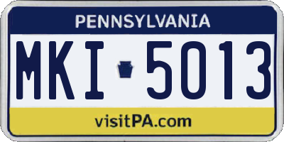 PA license plate MKI5013