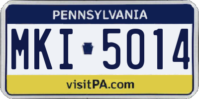 PA license plate MKI5014