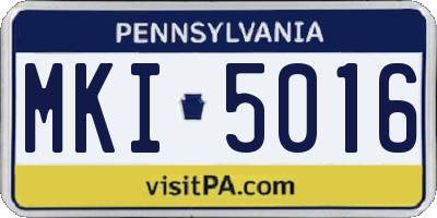 PA license plate MKI5016