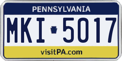 PA license plate MKI5017