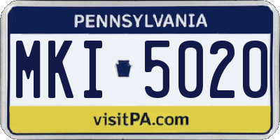 PA license plate MKI5020