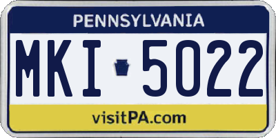 PA license plate MKI5022