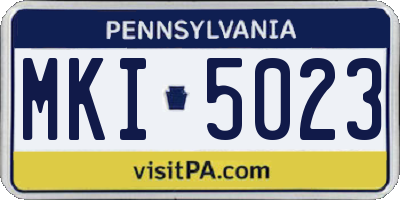 PA license plate MKI5023