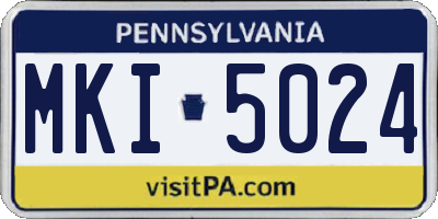 PA license plate MKI5024