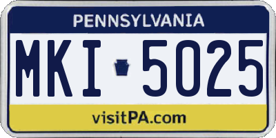 PA license plate MKI5025