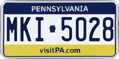 PA license plate MKI5028