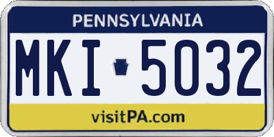 PA license plate MKI5032