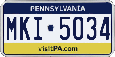 PA license plate MKI5034