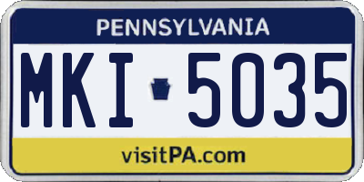 PA license plate MKI5035
