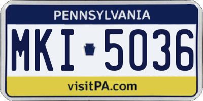 PA license plate MKI5036