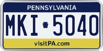 PA license plate MKI5040