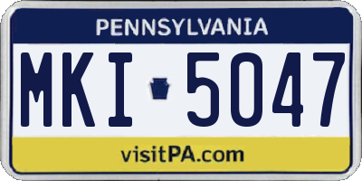 PA license plate MKI5047