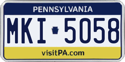PA license plate MKI5058