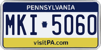 PA license plate MKI5060