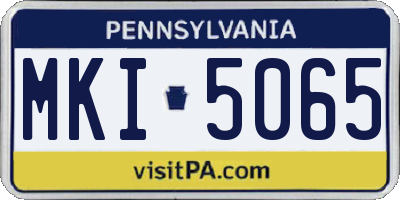 PA license plate MKI5065