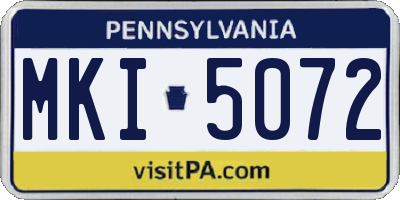 PA license plate MKI5072