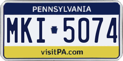 PA license plate MKI5074