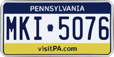 PA license plate MKI5076