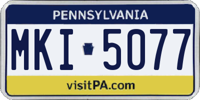 PA license plate MKI5077
