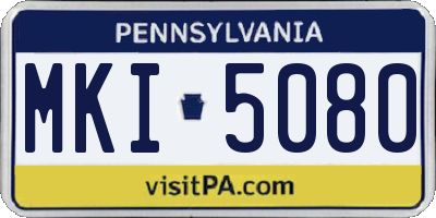 PA license plate MKI5080