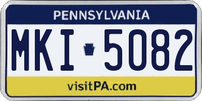 PA license plate MKI5082