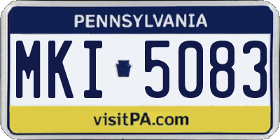 PA license plate MKI5083