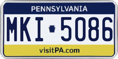 PA license plate MKI5086