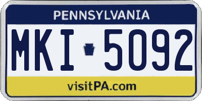 PA license plate MKI5092