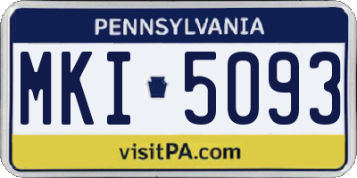 PA license plate MKI5093