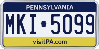 PA license plate MKI5099