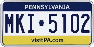 PA license plate MKI5102