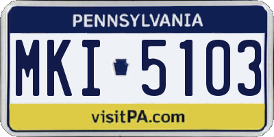 PA license plate MKI5103