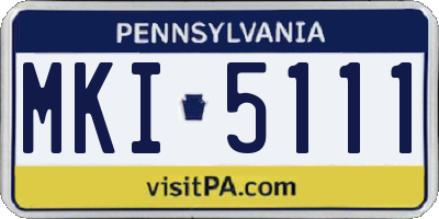 PA license plate MKI5111