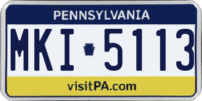 PA license plate MKI5113